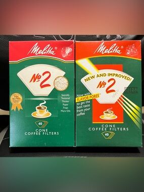 Melitta No 2 Cone Coffee Filters - 2 boxes of 40 for 80 filters